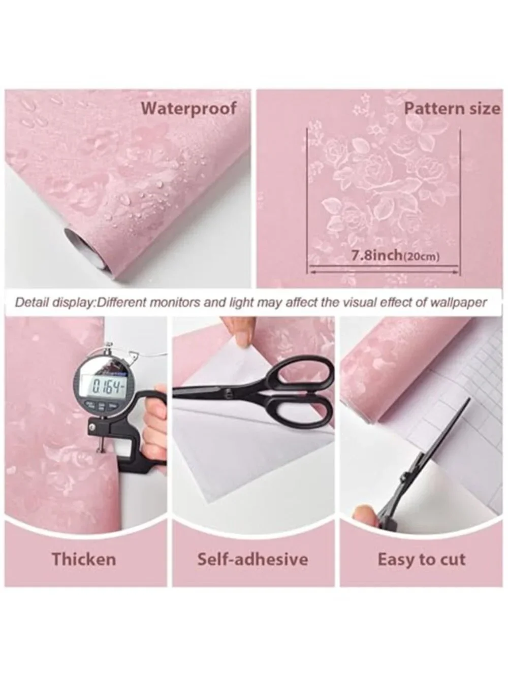 Pink Silk Embossed Floral Peel Stick Wallpaper Self Adhesive Nursery Bedroom